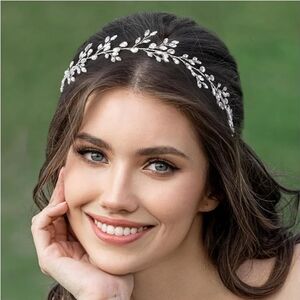 Silver Wedding Tiara Headband for Wedding